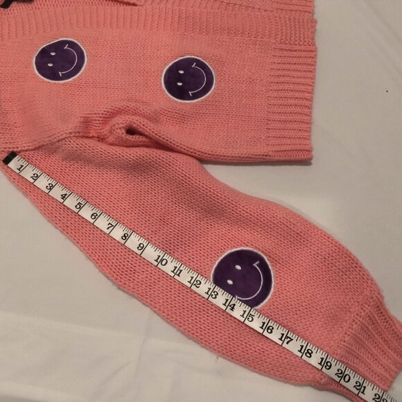 Forever 21  Pink Open Cardigan with Smiley Face Patches  Size XL - Picture 5 of 6